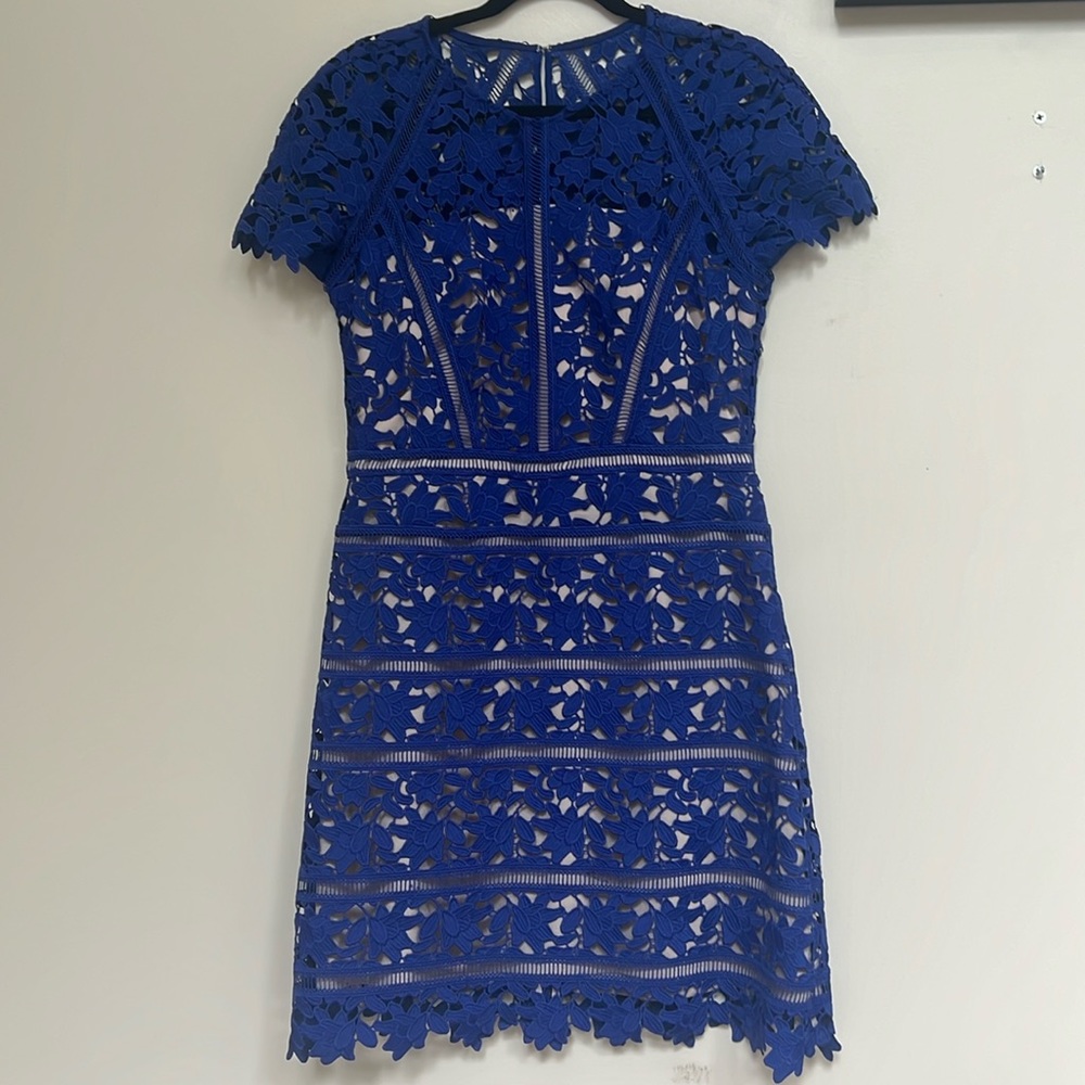 Sapphire Blue Lace Reiss Mini Dress